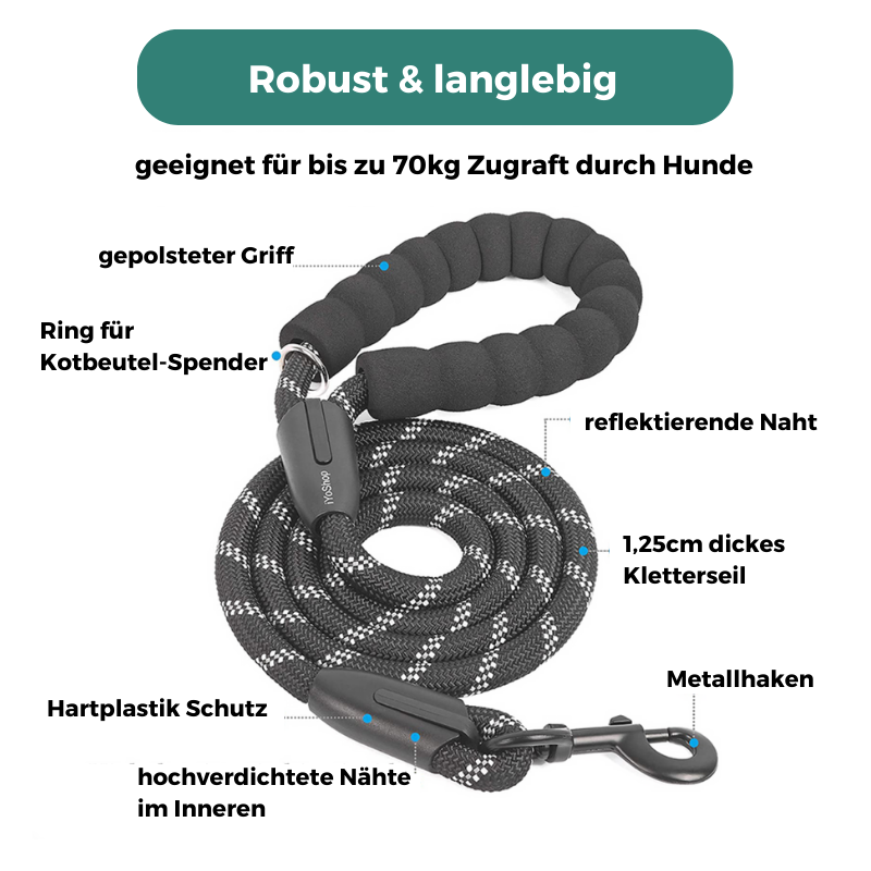 TwinDogs Zwillingsleine für 2 Hunde mit 360° Schwenkung ohne verheddern