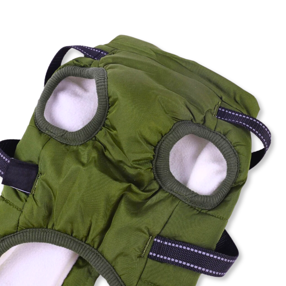 LuckyDog Hundemantel mit Fleece-Futter und Hundegeschirr - warm und fit durch den Winter