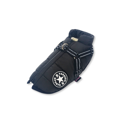 LuckyDog Hundemantel mit Fleece-Futter und Hundegeschirr - warm und fit durch den Winter
