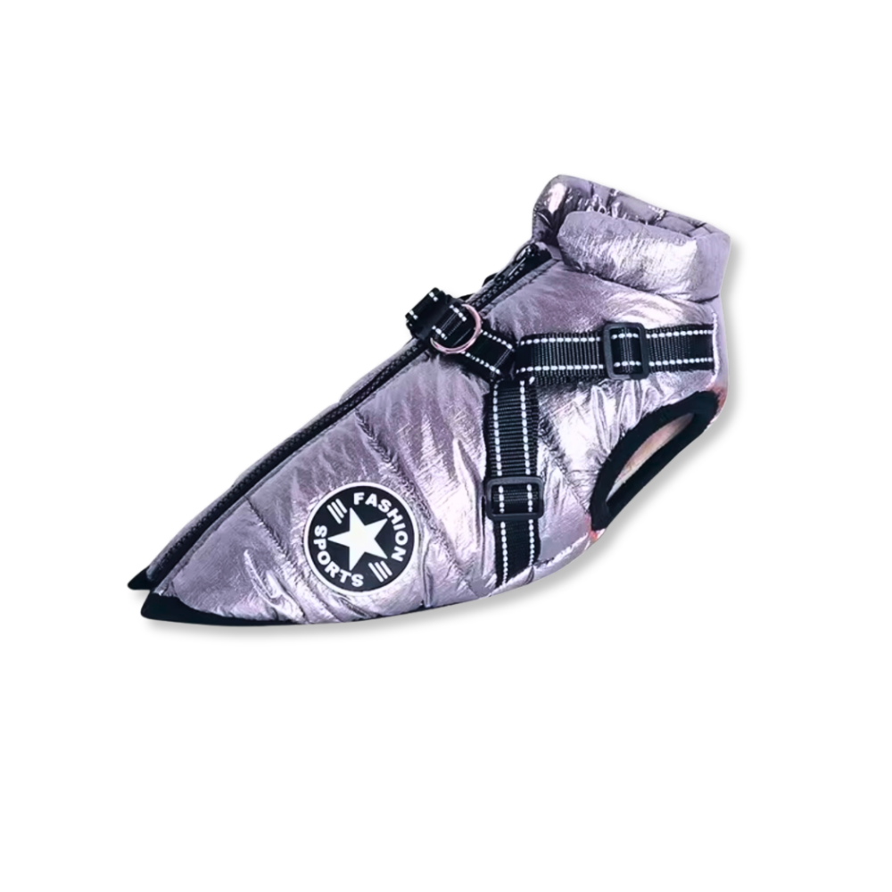 LuckyDog Hundemantel mit Fleece-Futter und Hundegeschirr - warm und fit durch den Winter