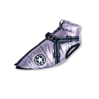 LuckyDog Hundemantel mit Fleece-Futter und Hundegeschirr - warm und fit durch den Winter