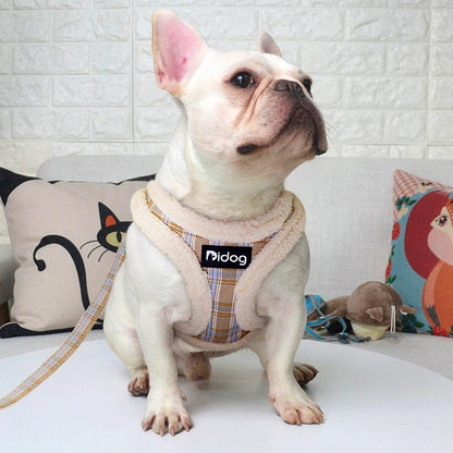 Weiches Hundegeschirr "Softie" in niedlichem Karo-Muster, inkl. Leine