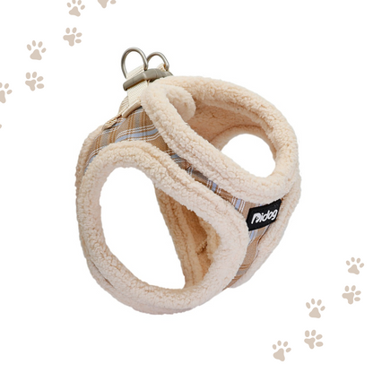Weiches Hundegeschirr "Softie" in niedlichem Karo-Muster, inkl. Leine