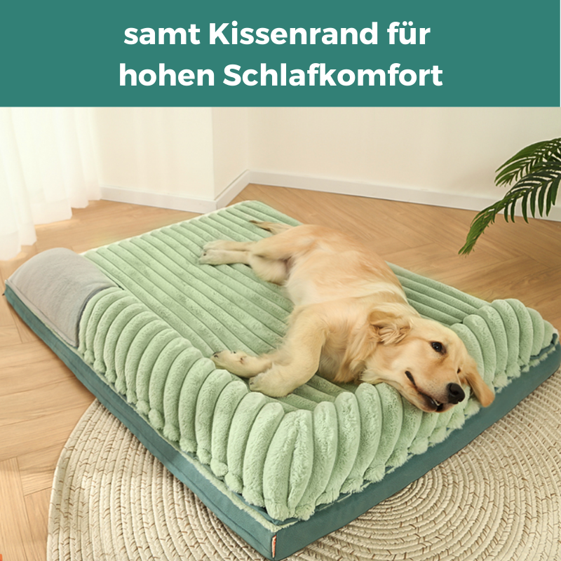 Pet Heaven Schlafmatte mit hoher Kissen-Umrandung in trendiger Cord-Optik