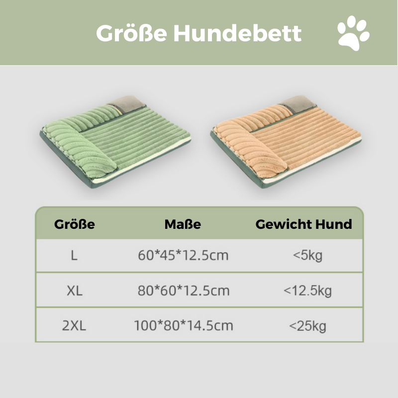 Pet Heaven Schlafmatte mit hoher Kissen-Umrandung in trendiger Cord-Optik