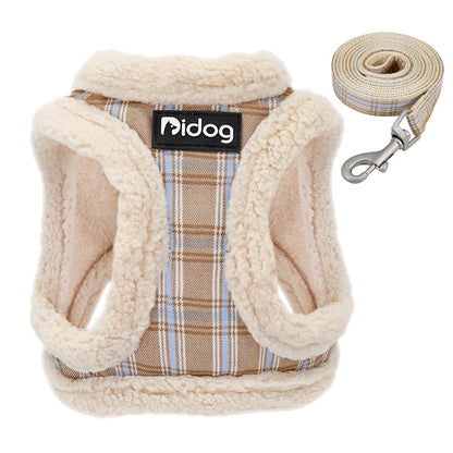 Weiches Hundegeschirr "Softie" in niedlichem Karo-Muster, inkl. Leine