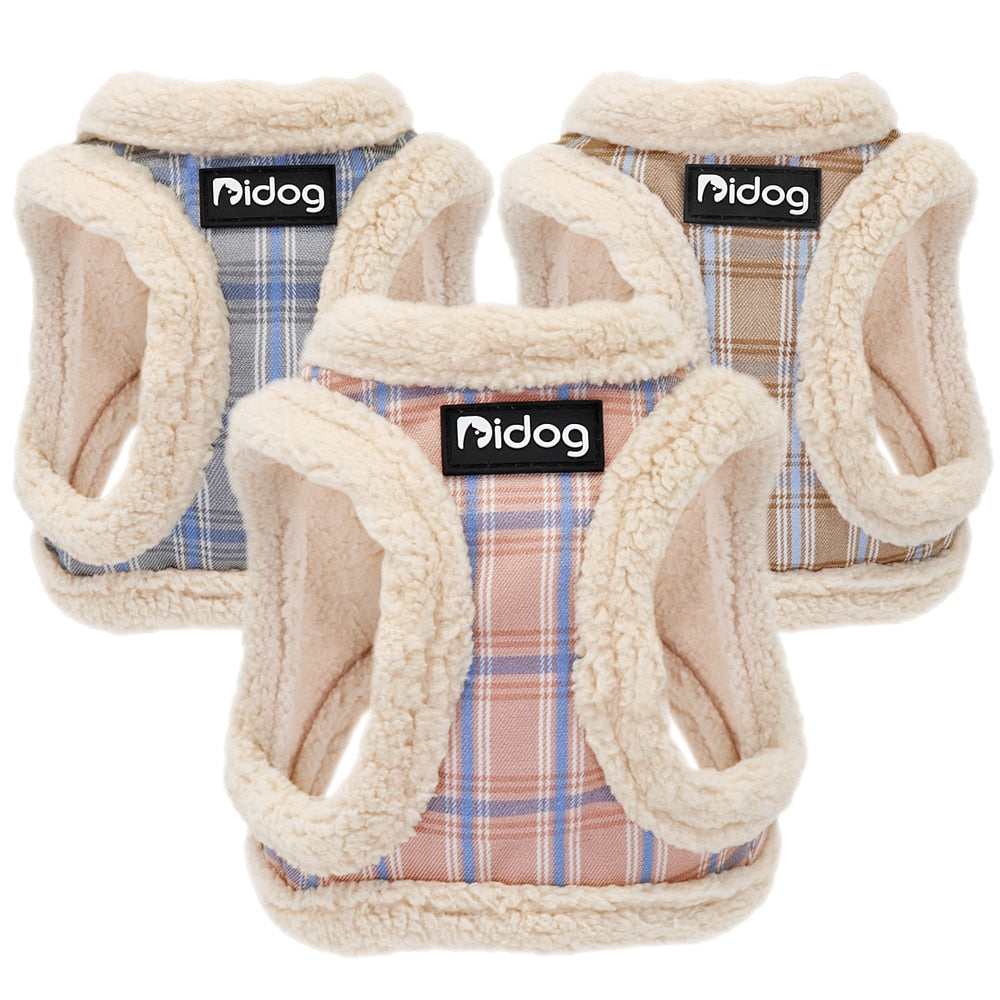 Weiches Hundegeschirr "Softie" in niedlichem Karo-Muster, inkl. Leine