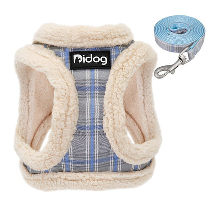 Weiches Hundegeschirr "Softie" in niedlichem Karo-Muster, inkl. Leine