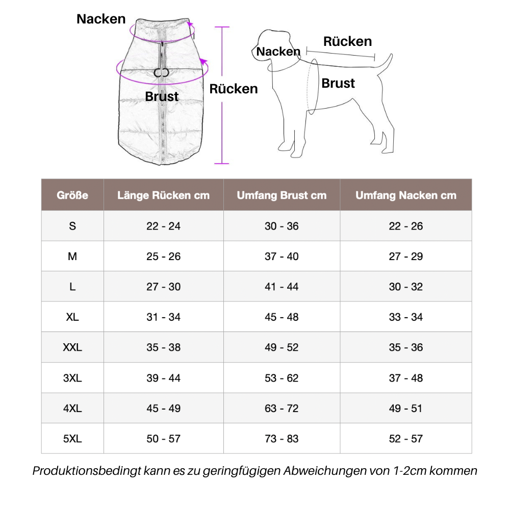 LuckyDog Hundemantel mit Fleece-Futter und Hundegeschirr - warm und fit durch den Winter